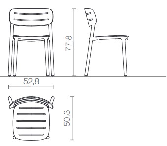 Dimensiones de la Silla Croisette Serralunga